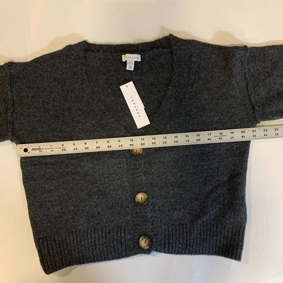 Topshop Charcoal Gray Cardigan Sweater - Picture 13 of 15